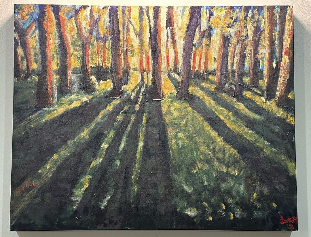 “Fall/spring trees.” Acrylic on canvas, painted with Edy 2012.