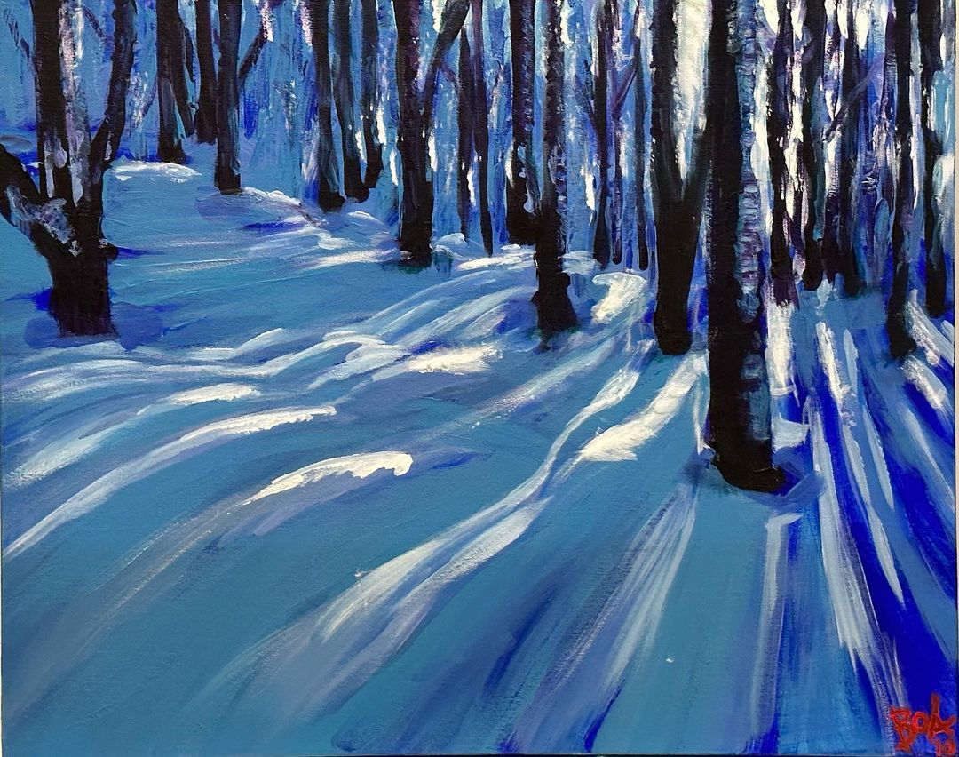 “Winter Park Trees”, acrylic on canvas, painted with Edy, 2010.