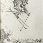 "Skiing steeps." Pencil on paper. 1990s